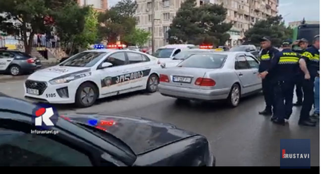 ტაქსი ქვეითს შეეჯახა – ვიდეოკადრები ადგილიდან