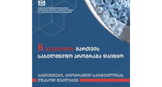 საქართველოში, B ჰეპატიტის მართვის სახელმწიფო პროგრამა დაიწყო