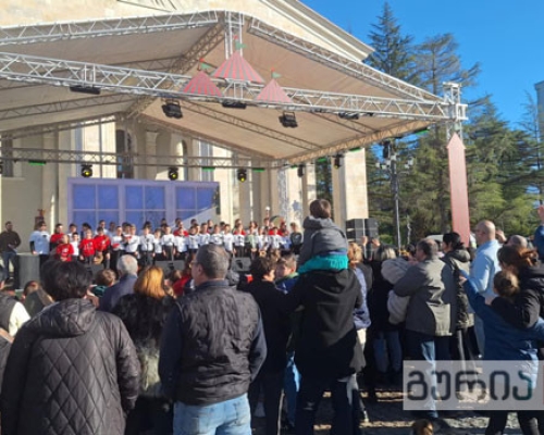 საპატიო მოქალაქეების დაჯილდოვება, ნაძვის ხის ანთება – ოზურგეთში საახალწლო ღონისძიება მიმდინარეობს