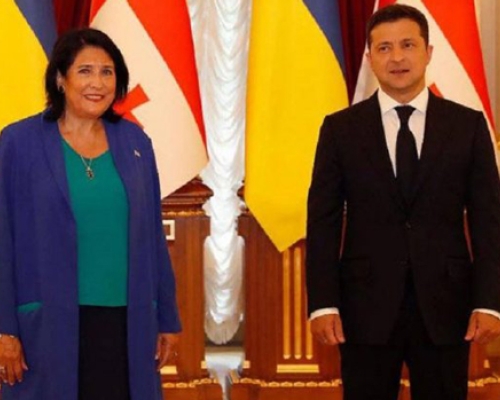 ვოლოდიმირ ზელენსკი საქართველოს პრეზიდენტ სალომე ზურაბიშვილს მხარდაჭერისთვის მადლობას უხდის